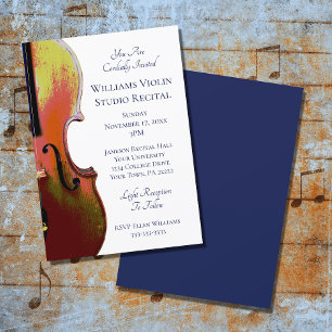 Violon Elegant Music Considérant Bleu Invitation