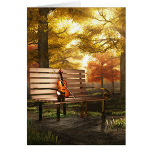 Violon en parc automnal