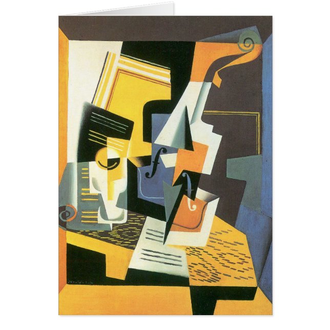 Violon et verre de Juan Gris, Cubisme Vintage (Devant)