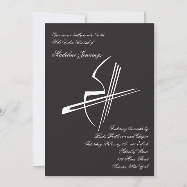 Violon Impressions Considérant Invitation (Devant)