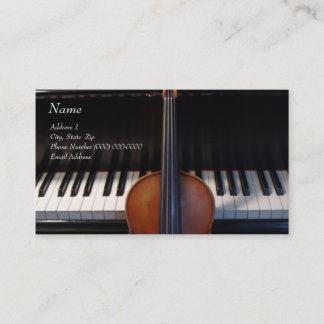 Violon sur le carte de visite de piano