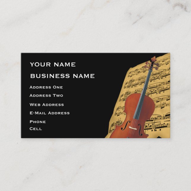 Violoncelle - carte d'industrie musicale (Devant)