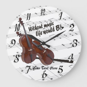 Violoncelle - sans vie de musique horloge murale
