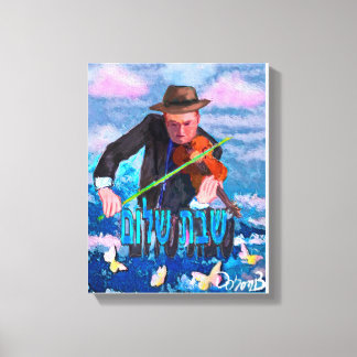 Violonist and Chabat Chabom Canvas Print