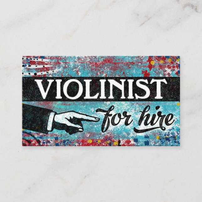 Violoniste Pour L'Embauche Cartes de visite - Roug (Devant)