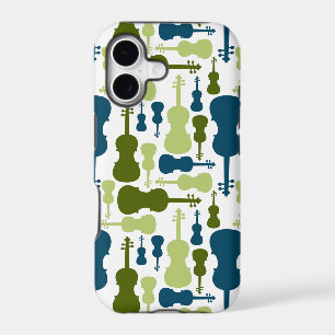 Violons - Motif bleu et vert