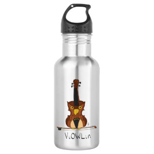 ViOWLin Violin Owl Music Water Bottle