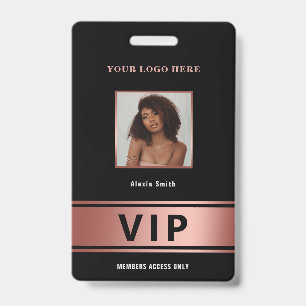 VIP Access Member only rose gold glam photo Badge