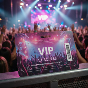 VIP All Access Concert Badge   Festival Backstage 