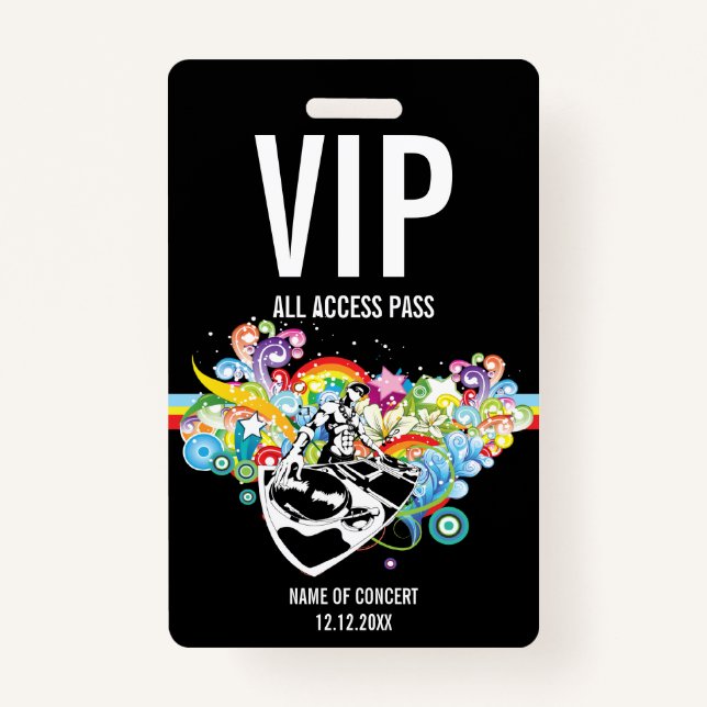 VIP All Access Concert Pass Badge (Front)