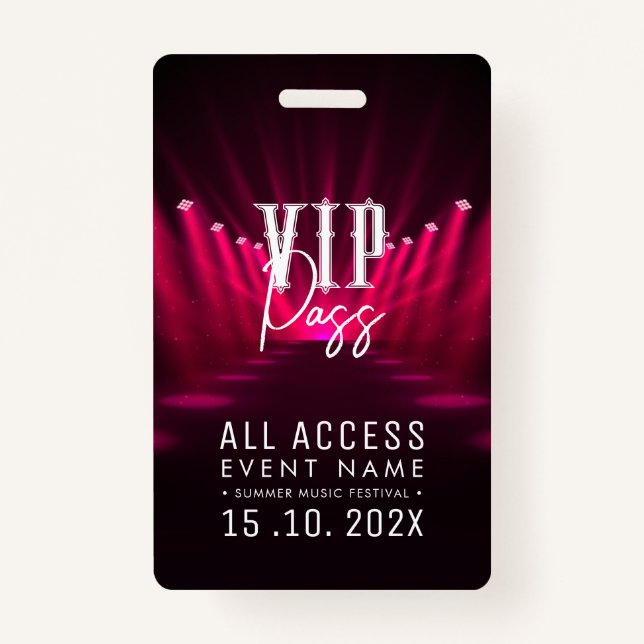 VIP All Access Event Badge (Front)
