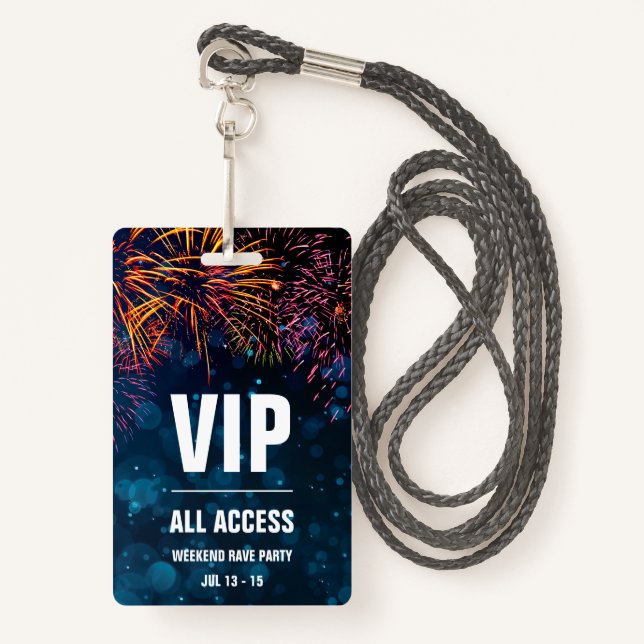 VIP All Access Event Pass | Fireworks Finale Badge (Front with Lanyard)