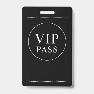 VIP All Access Event Simple Black White Badge