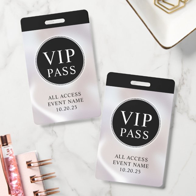VIP All Access Event Simple Iridescent Pearl Badge (Office)