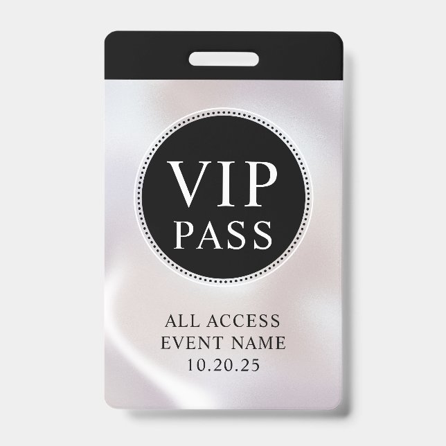 VIP All Access Event Simple Iridescent Pearl Badge (Front)