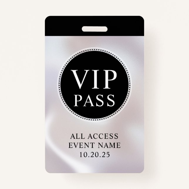VIP All Access Event Simple Iridescent Pearl Badge (Front)