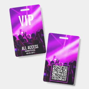VIP All Access Festival Badge QR Code