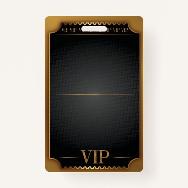 VIP ALL ACCESS Gold Pass BLANK Customize Yourself Badge (Front)