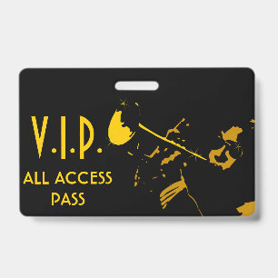 VIP All Access Horizonal Pass at Musical Event Badge