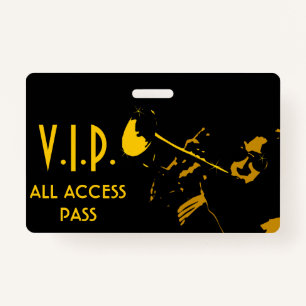 VIP All Access Horizonal Pass at Musical Event Badge