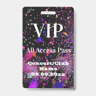 VIP All Access Name Photo Concert Club Party Badge