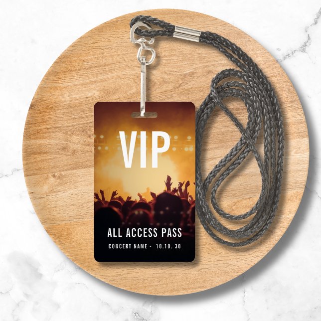 VIP All Access Name Photo Custom Concert Badge (Creator Uploaded)