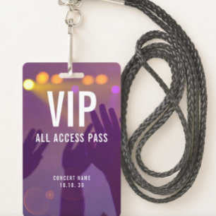 VIP All Access Name Photo Custom Concert Badge
