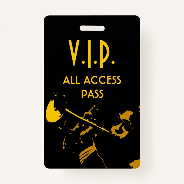 VIP All Access Pass at Musical Event Vertical Badge (Front)
