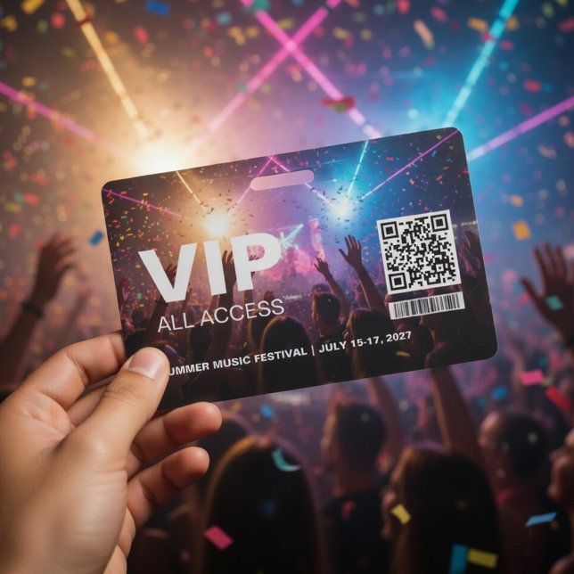 VIP All Access Pass Badge Template with QR Code  (Créateur téléchargé)