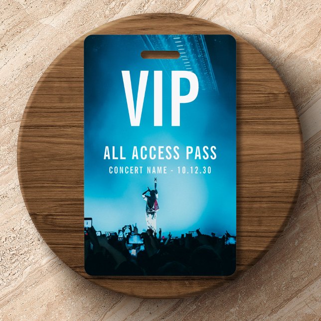 VIP All Access Pass Concert Event Personalized Badge (FRONT OF BADGE)