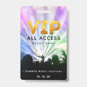 VIP All Access Pass Concert Festival Badge