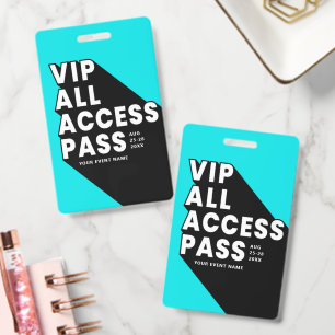 VIP All Access Pass Music Festival Badge   Blue