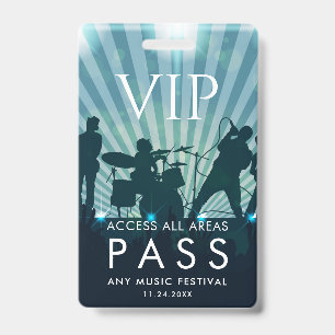 VIP All Access Pass Music Festival Custom Badge