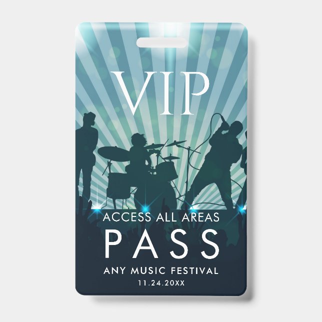 VIP All Access Pass Music Festival Custom Badge (Front)