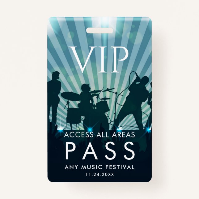 VIP All Access Pass Music Festival Custom Badge (Front)