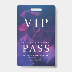 VIP All Access Pass Outdoor Events Geometric Badge