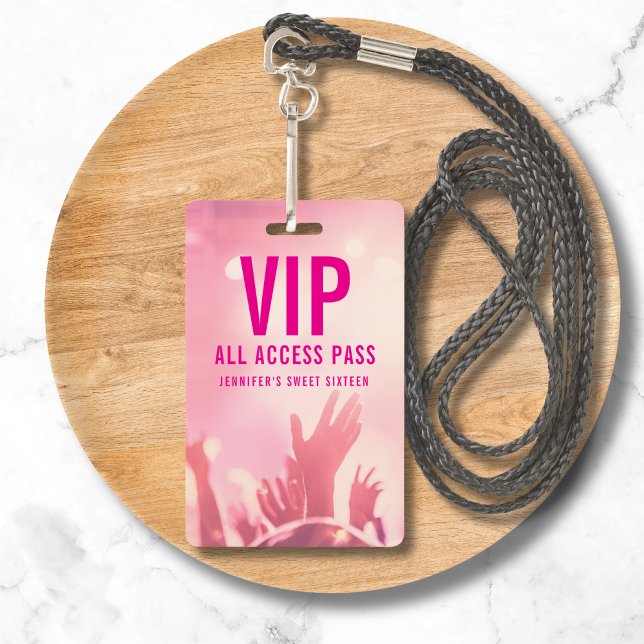 VIP All Access Pass Sweet Sixteen Birthday Badge (Creator Uploaded)