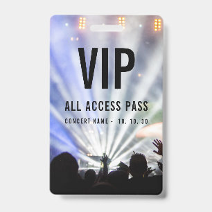 VIP All Access QR Code Pass Concert Badge
