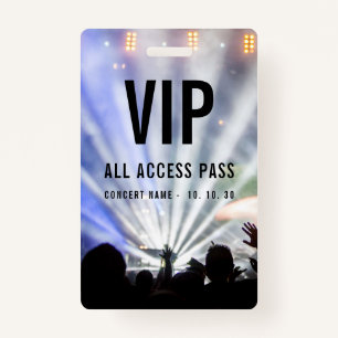 VIP All Access QR Code Pass Concert Badge