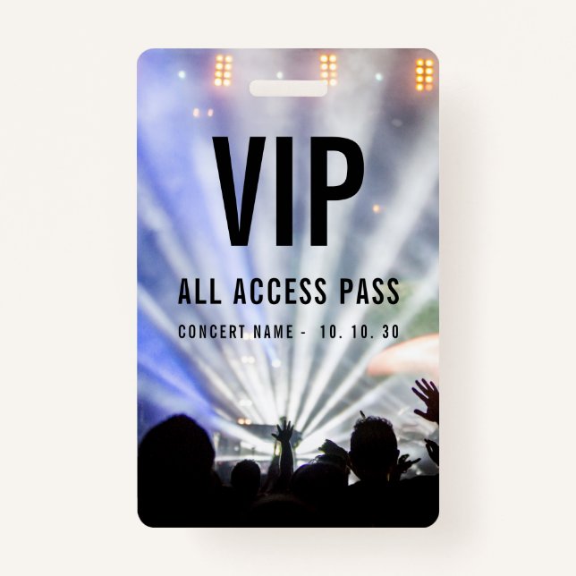 VIP All Access QR Code Pass Concert Badge (Front)