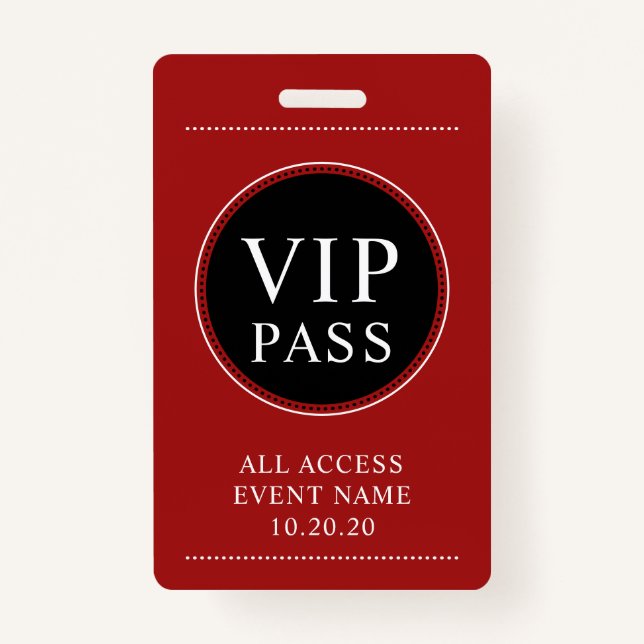 VIP All Access Red Badge (Front)