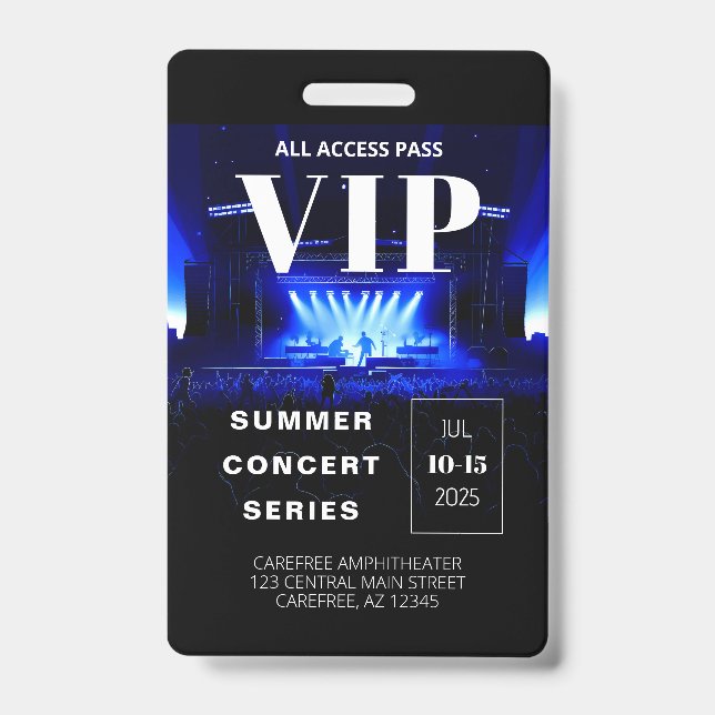 VIP Backstage Pass QR Code Concert Badge (Front)