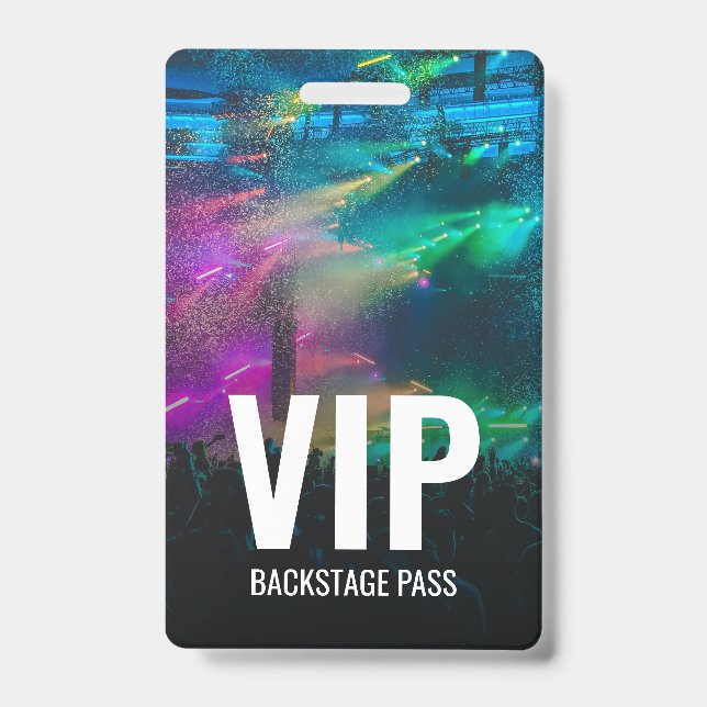 VIP Backstage Pass with QR Code ID Badge (Front)