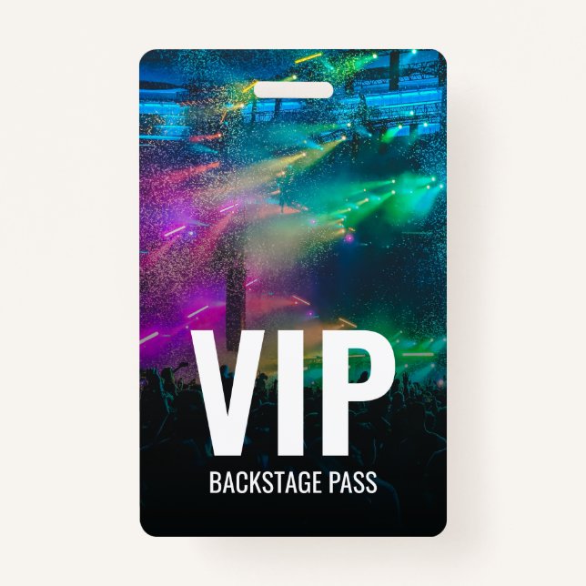 VIP Backstage Pass with QR Code ID Badge (Front)