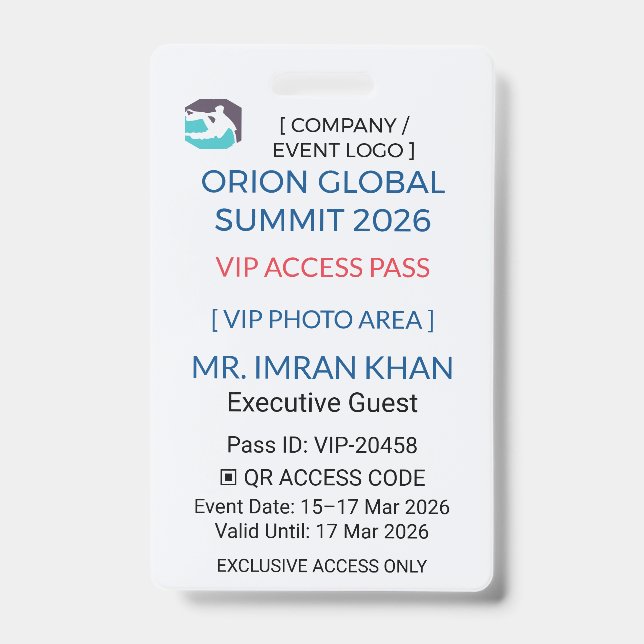 VIP Badge | Pass Badge – Corporate Security (Avant)