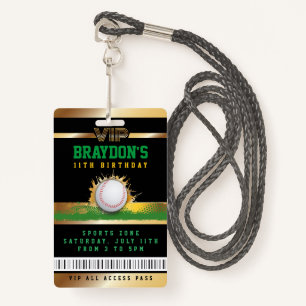 VIP Baseball TOUT ACCÈS Gold Pass Badge