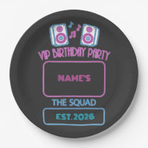 VIP Birthday Party Neon Squad Personalized Guest N