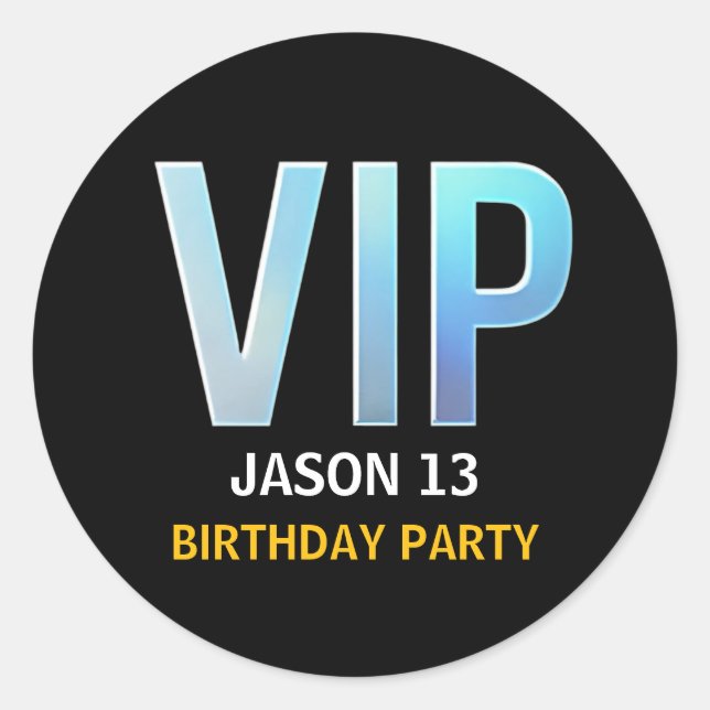 VIP Birthday Party, VIP Pass Classic Round Sticker (Front)