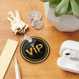 VIP Black and Gold Club Membership Pass  Keychain