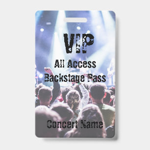 VIP Concert Festival Band Event Backstage Pass Badge